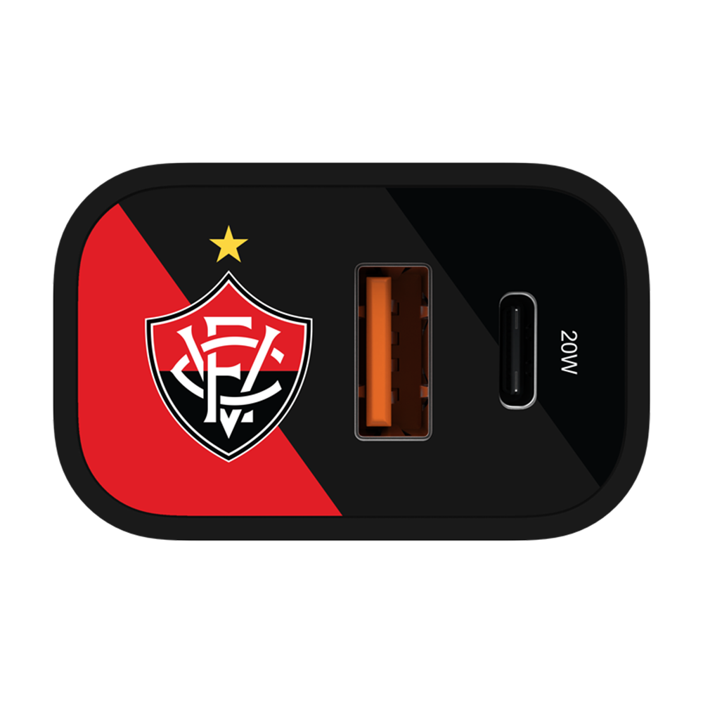 Carregador Turbo 1 USB 1 Tipo-C 20W Preto - EC Vitória