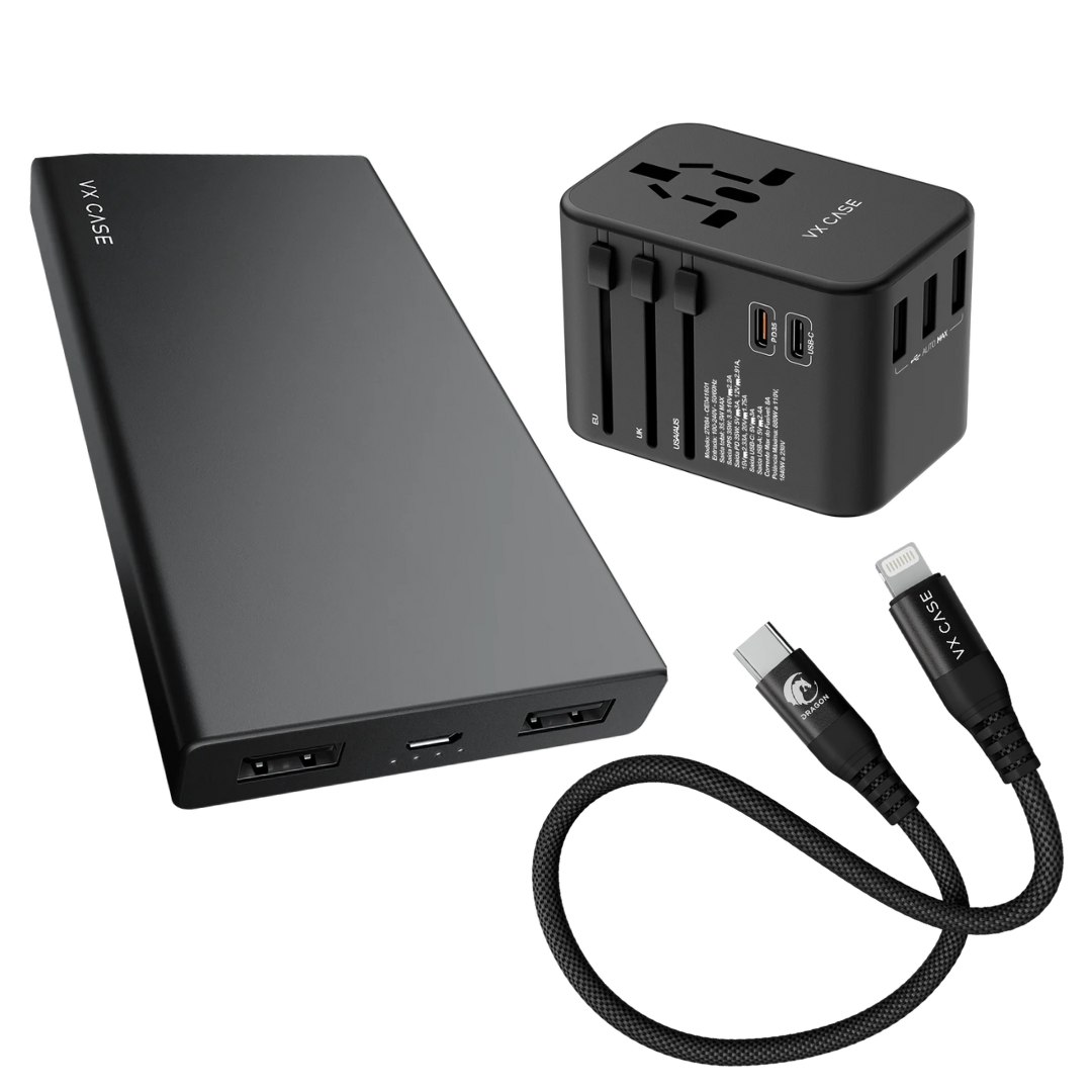 Kit Carga Máxima em Qualquer Lugar: Carregador Universal + Cabo Mini + Bateria 10.000mAh