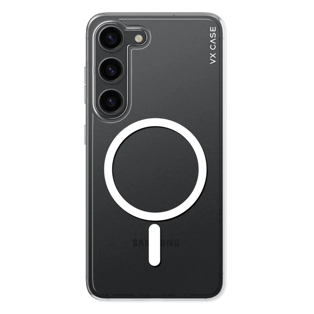 Capinha de Celular de silicone rígido transparente com MagSafe VX Case para Samsung Galaxy S23