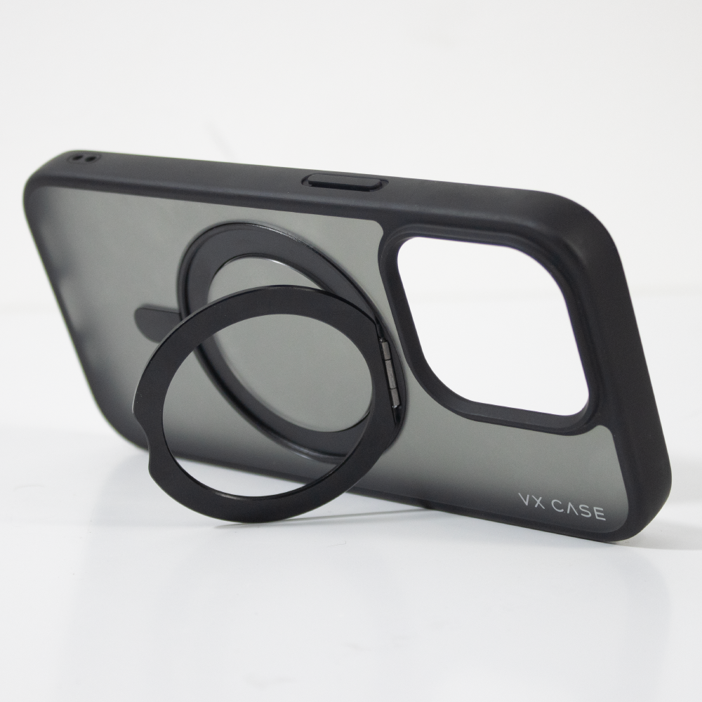 Capa com Suporte Aro Magsafe para iPhone 15 Pro Max - Preta - KickStand