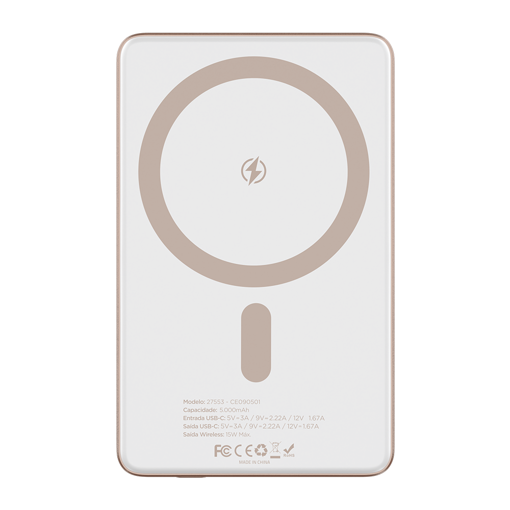 Carregador Portátil Mag Power Thin 5.000mAh - Rose Gold