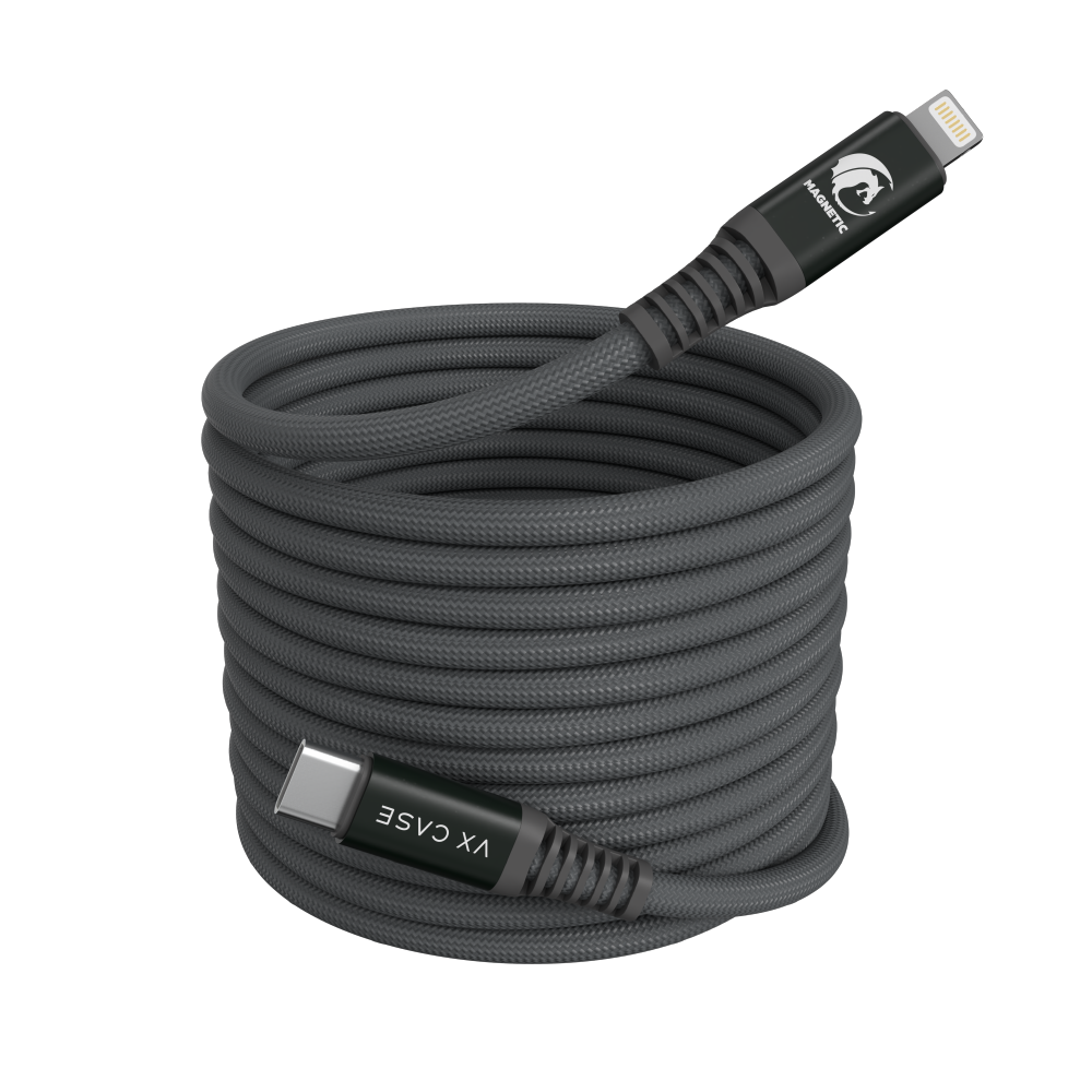 Cabo Magnetic Dragon 3M Tipo-C / Lightning - Chumbo