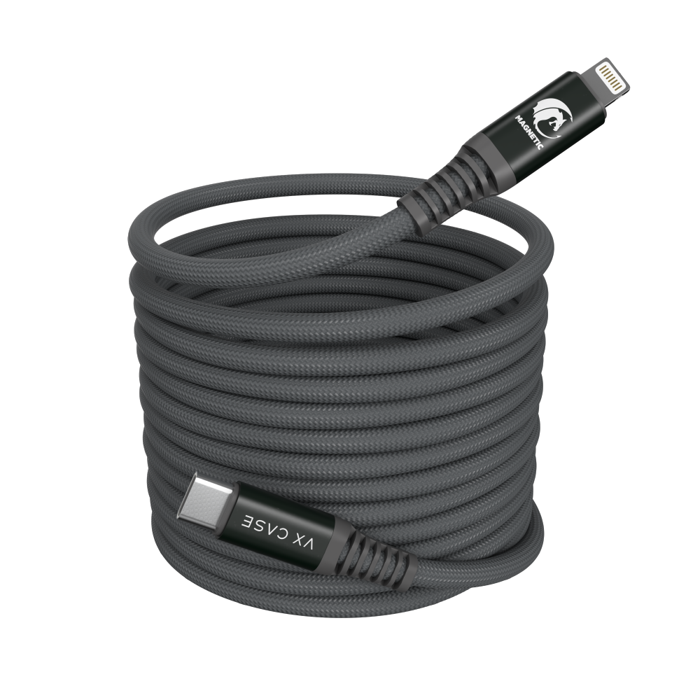 Cabo Magnetic Dragon 3M Tipo-C / Lightning - Chumbo