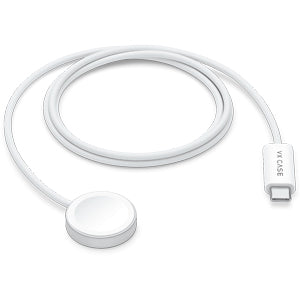 Carregador Magnético Wireless Type-C para Apple Watch Series 1/2/3/4/5/6/SE/7/8/9/10/Ultra/Ultra 2/SE2 - Branco