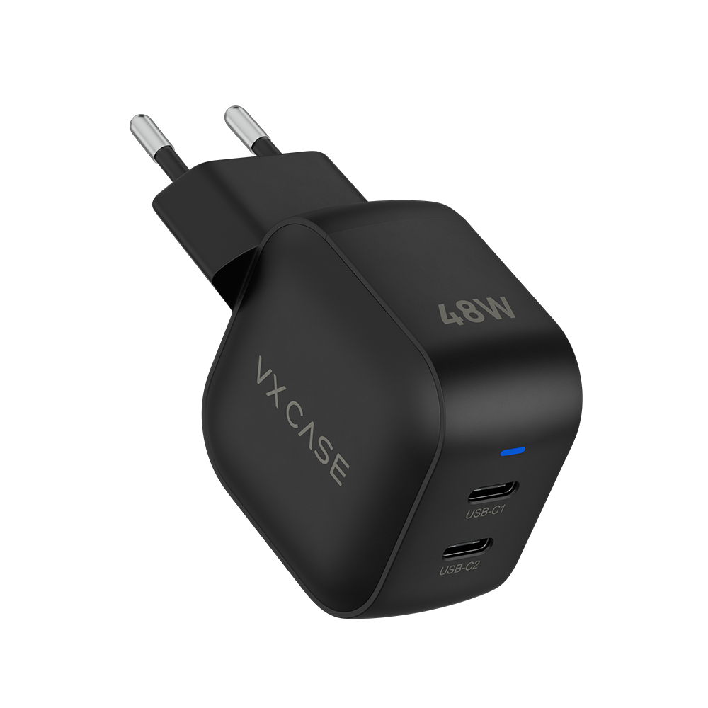 Adaptador de Carga Turbo 2 Tipo-C Striker 48W - Preto