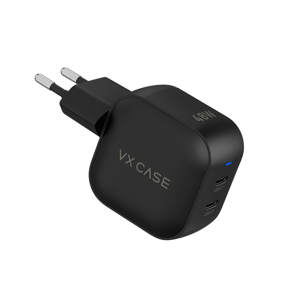 Adaptador de Carga Turbo 2 Tipo-C Striker 48W - Preto