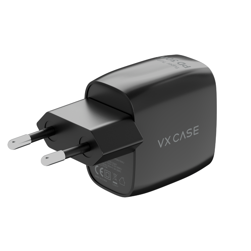 Carregador Turbo PD 30W com 2 portas USB e Type C - Mini Boost