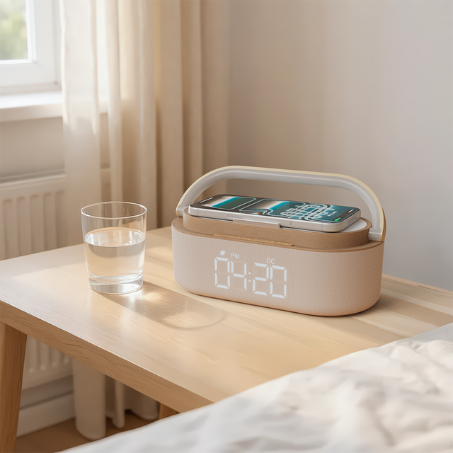 Clock Charger Pro 15W VX Case - Bege e Rosé Gold