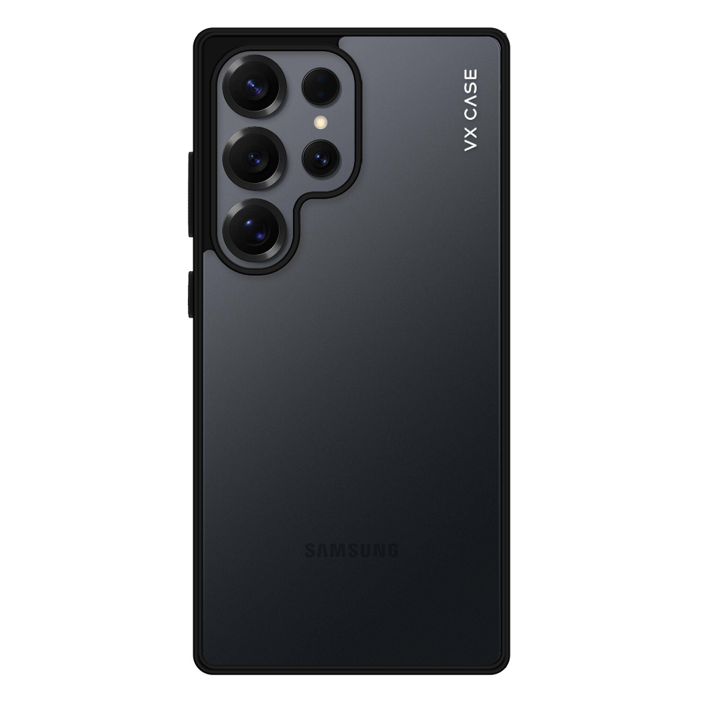 Capa para Galaxy S25 Ultra - Transparente com Bordas Pretas - Jet Black