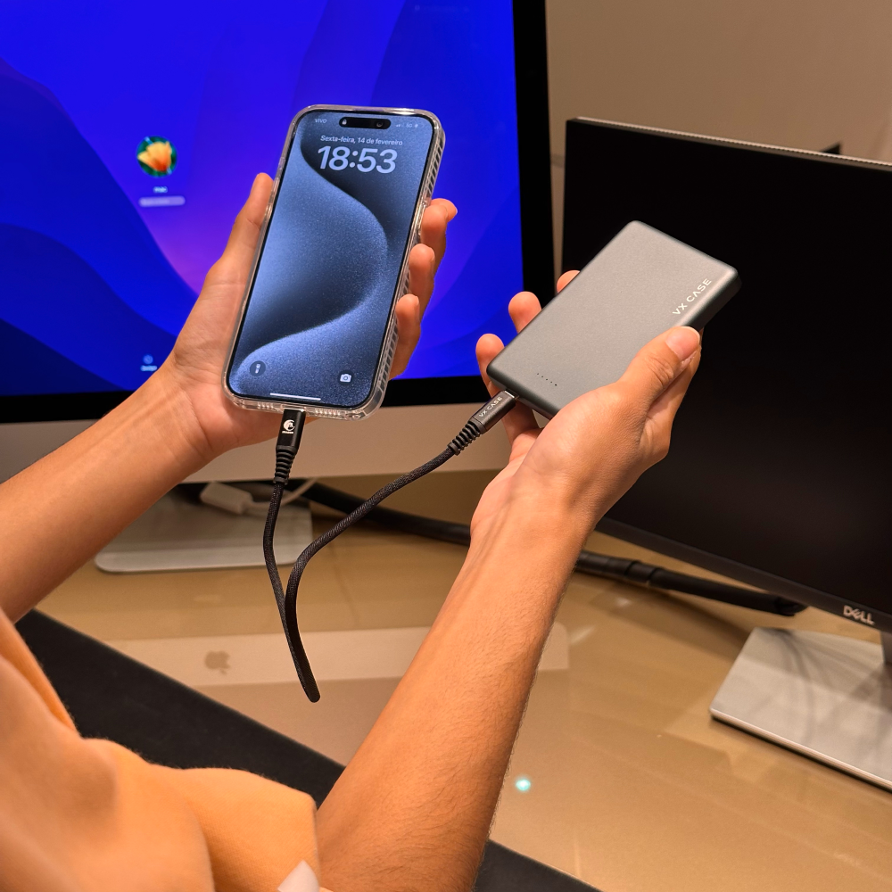 Mini Cabo Dragon USB-C/USB-C 30cm - Preto - VX Case