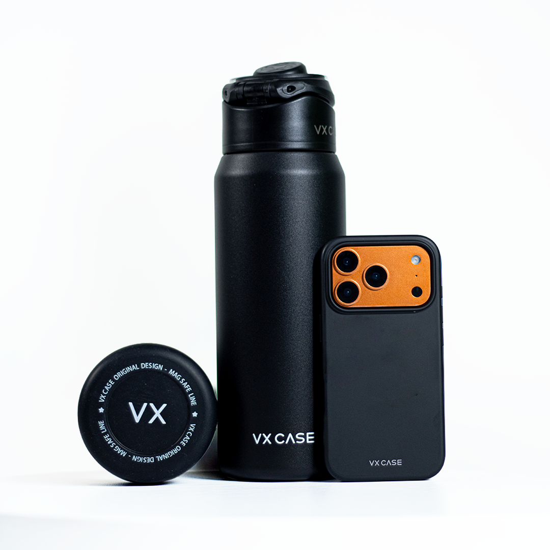 Kit Mag Exclusive: Garrafa Térmica + Capa + Base em Silicone