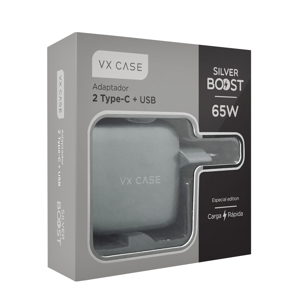 Carregador de Parede Turbo com 1 portas USB + 2 Type-C Turbo 65W