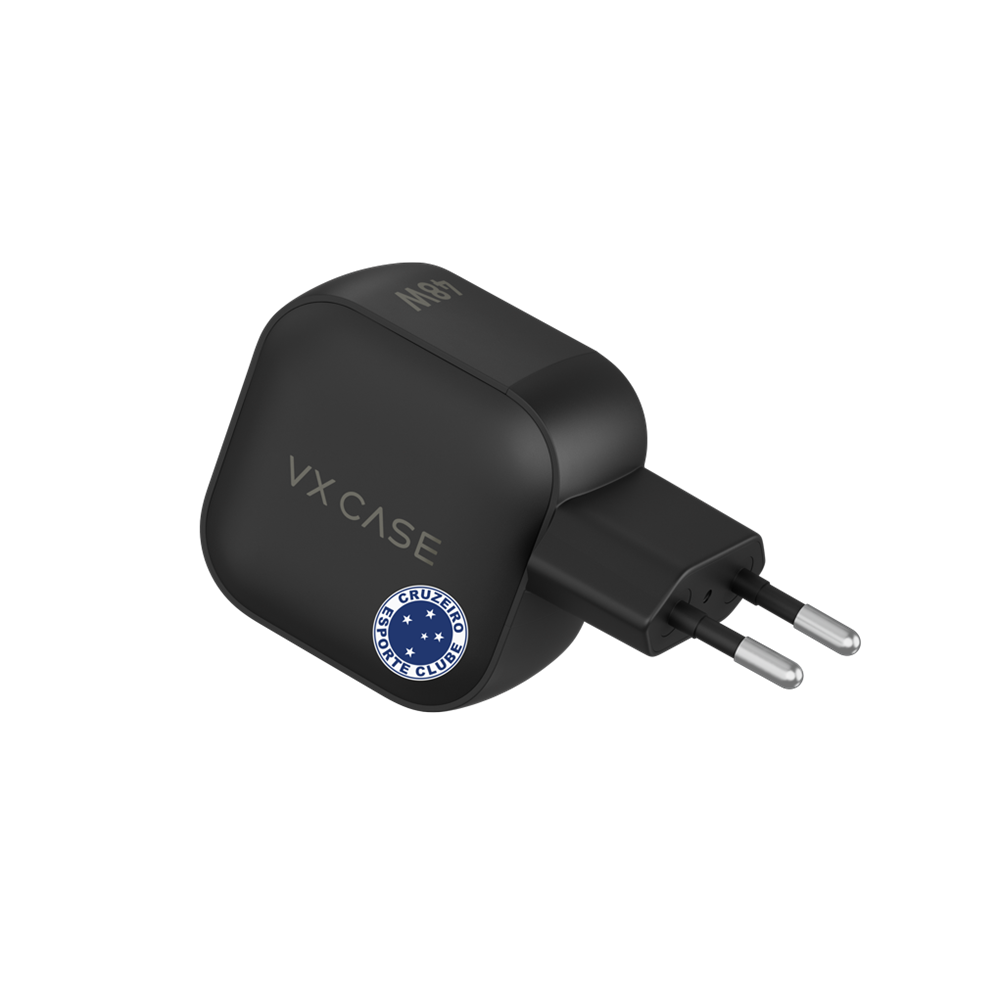 Adaptador de Carga Turbo 48W 2 Tipo-C Striker Preto - Cruzeiro