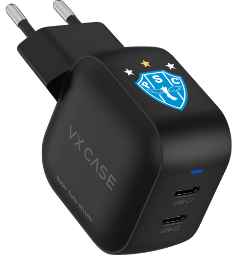 Adaptador de Carga Turbo 48W 2 Tipo-C Striker Preto - Paysandu