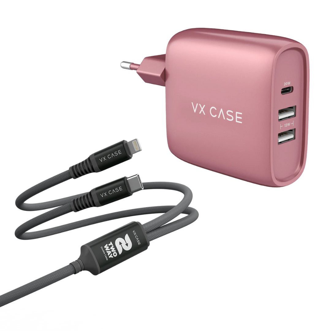 Kit Cyber: Carregador Turbo 32W + Cabo 2 em 1