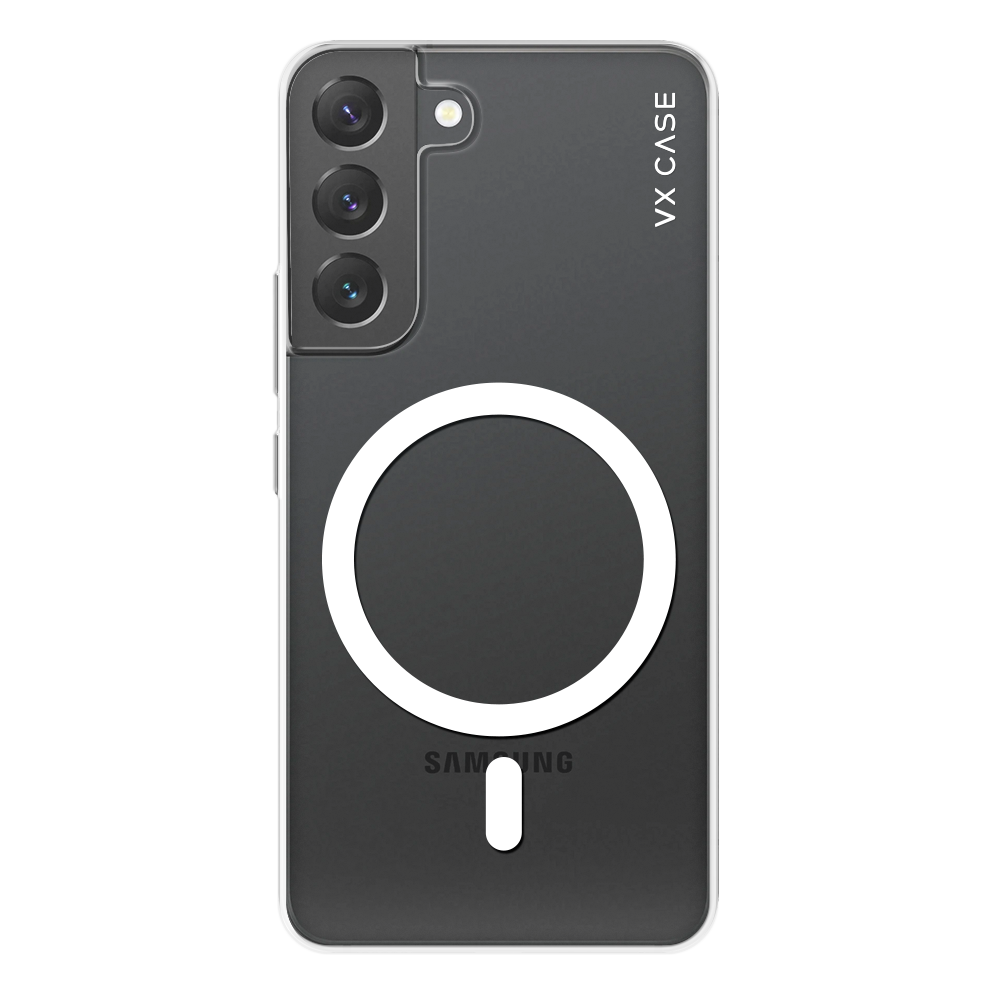 Capa MagSafe para Galaxy S22 Transparente - Silicone Rígida