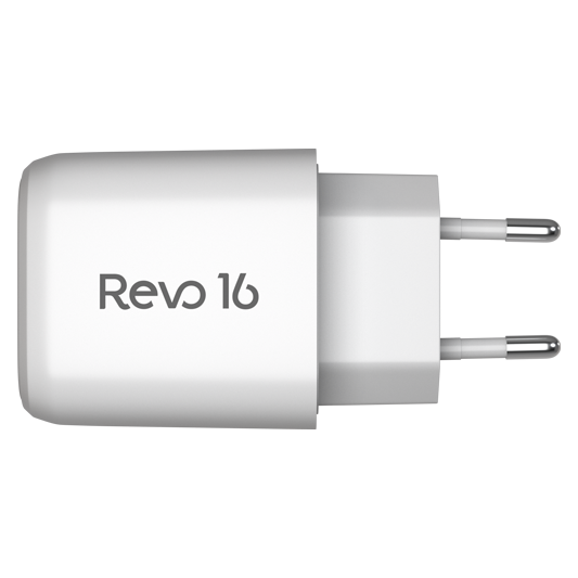 Adaptador de Carga com 1 porta USB 1 Type-C PD Revo 16 - Branco - VX Case