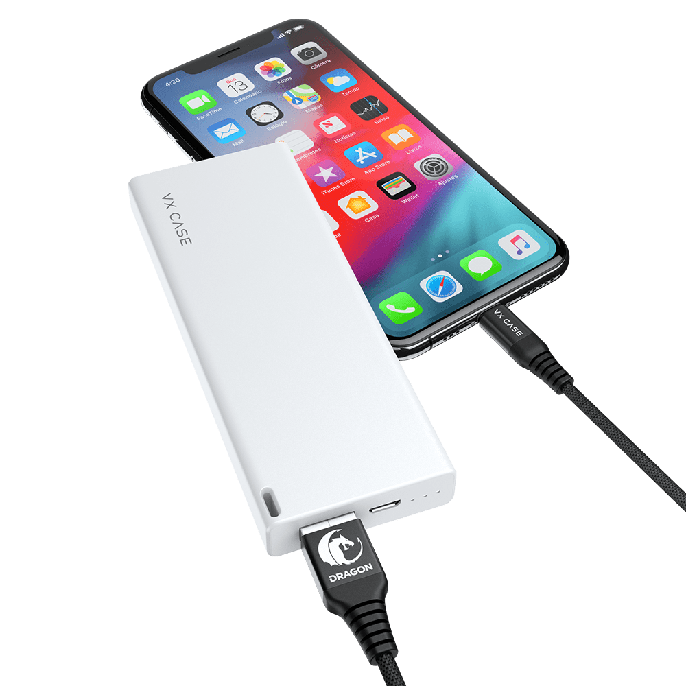 Bateria Externa VX Case Flat Charger 6.000mAh - Branca - VX Case
