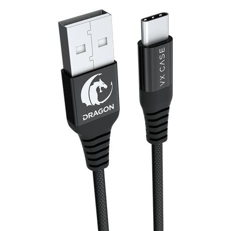 Cabo USB Tipo A / Tipo C VX Case Dragon Preto
