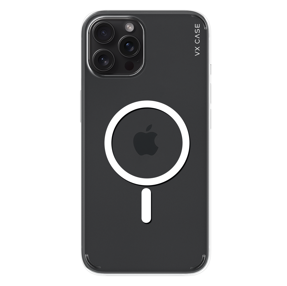 Capa Emborrachada Magsafe VX Case iPhone 15 Pro Max - Transparente