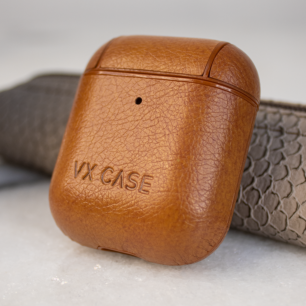 Case em Couro Marrom VX Case para AirPods