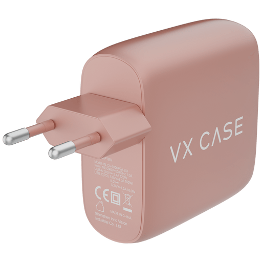 Carregador de Parede com 2 portas USB + 1 Type-C PD 30W Turbo Rose - VX Case