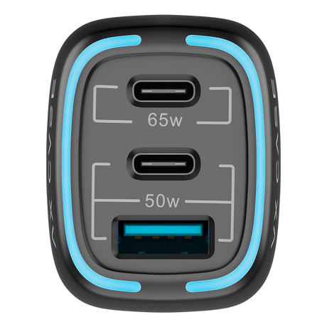 Carregador Veicular com 2 Type-C e uma USB 115W Turbo