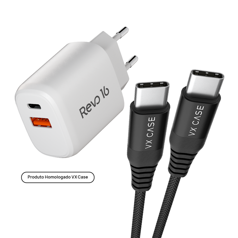 Combo Arrasador Dragon - Carregador Turbo 20W + Cabo Lightning ou Tipo-C