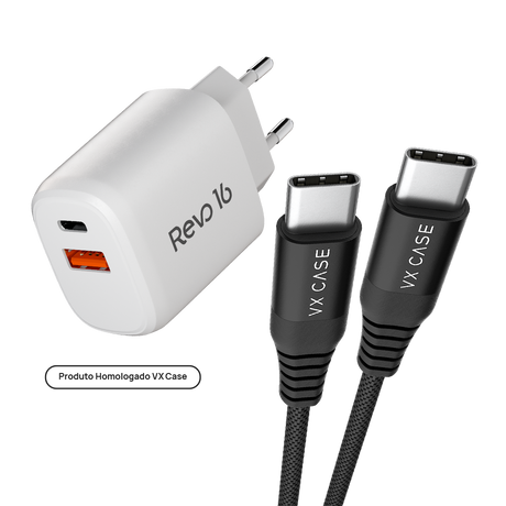 Combo Arrasador Dragon - Carregador Turbo 20W + Cabo Lightning ou Tipo-C