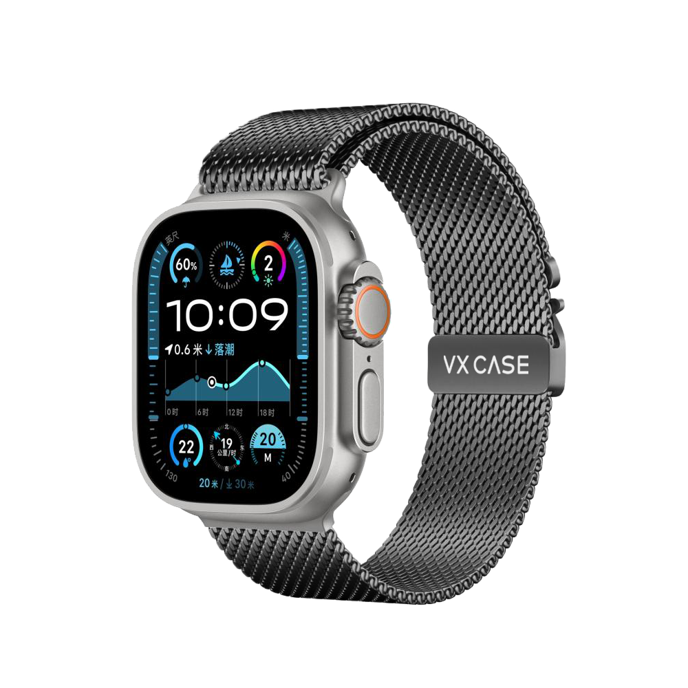 Pulseira de Metal Milanês para Apple Watch Chumbo