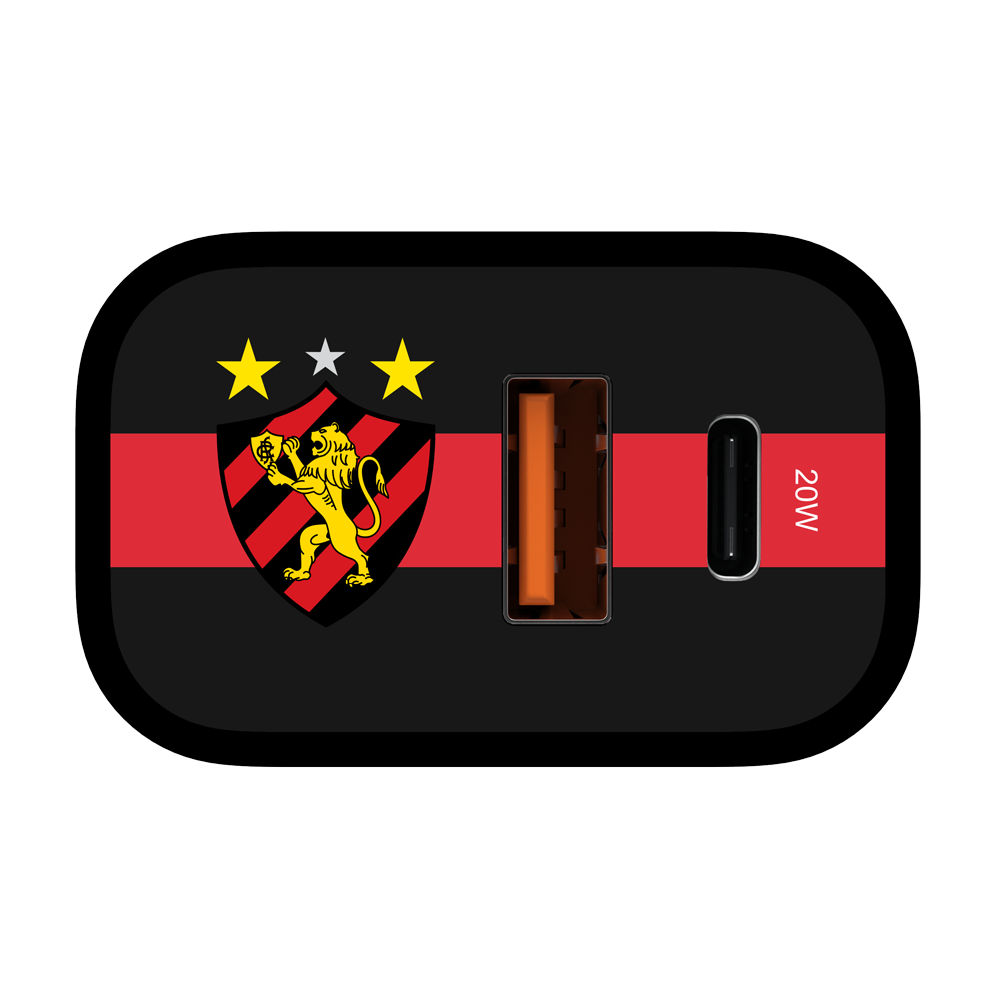 Carregador Turbo 1 USB 1 Tipo-C 20W Preto - Sport Recife