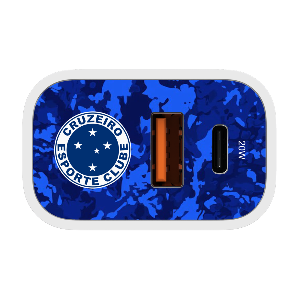 Carregador Turbo 1 USB 1 Tipo-C 20W Branco - Cruzeiro