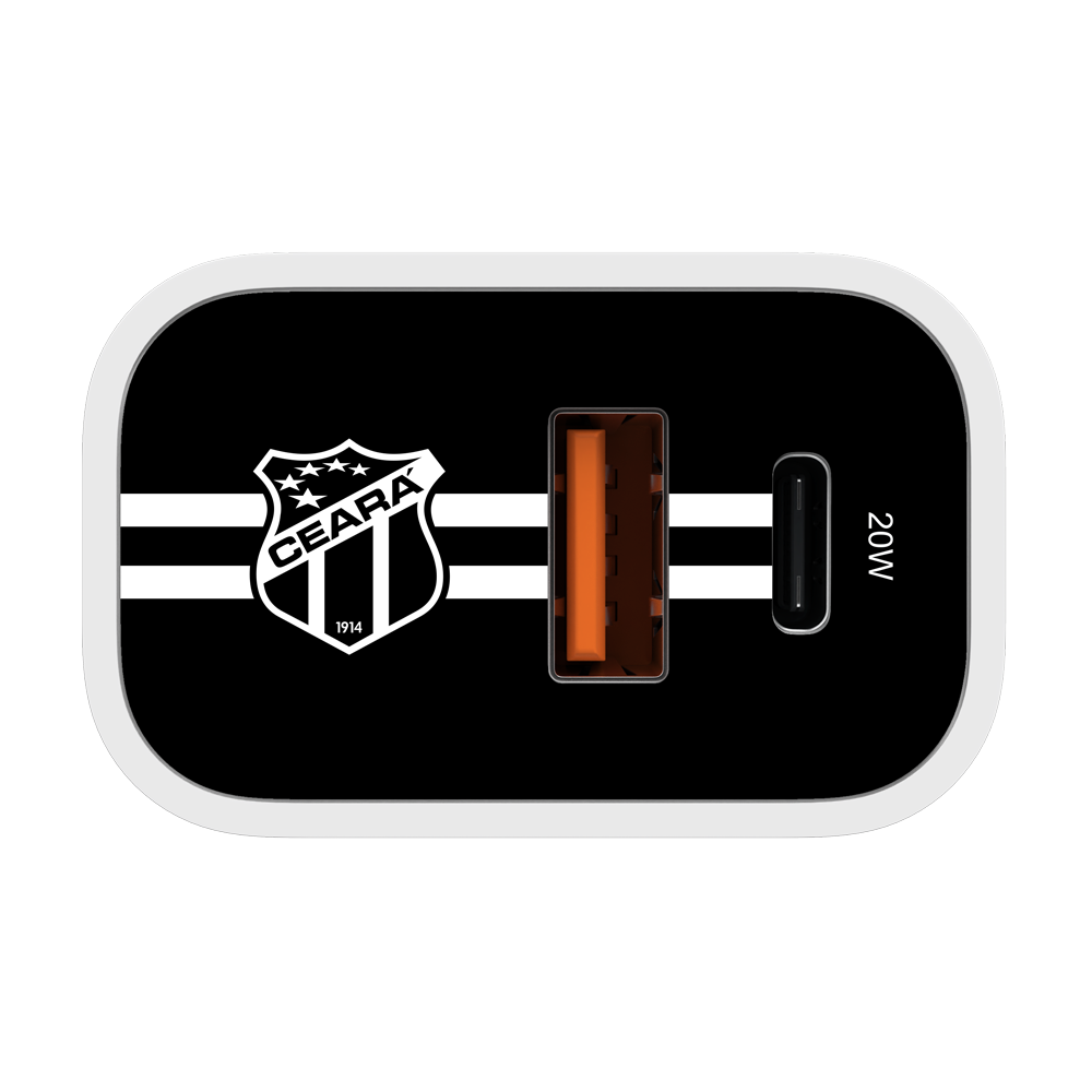 Carregador Turbo 1 USB 1 Tipo-C 20W Branco - Ceará