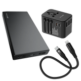 Kit Carga Máxima em Qualquer Lugar: Carregador Universal + Cabo Mini + Bateria 10.000mAh