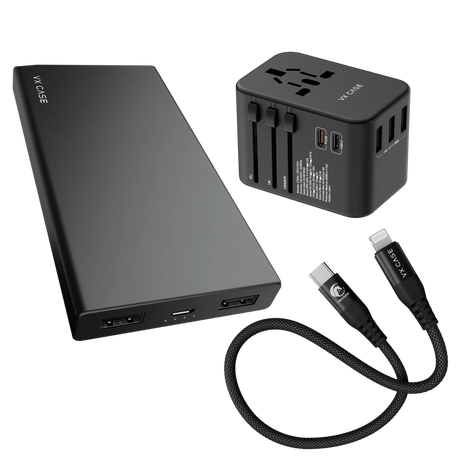 Kit Carga Máxima em Qualquer Lugar: Carregador Universal + Cabo Mini + Bateria 10.000mAh