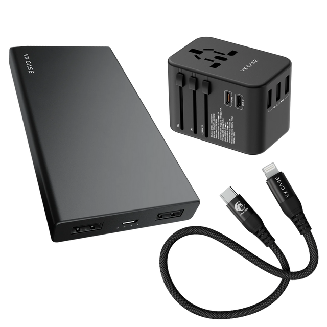 Kit Carga Máxima em Qualquer Lugar: Carregador Universal + Cabo Mini + Bateria 10.000mAh