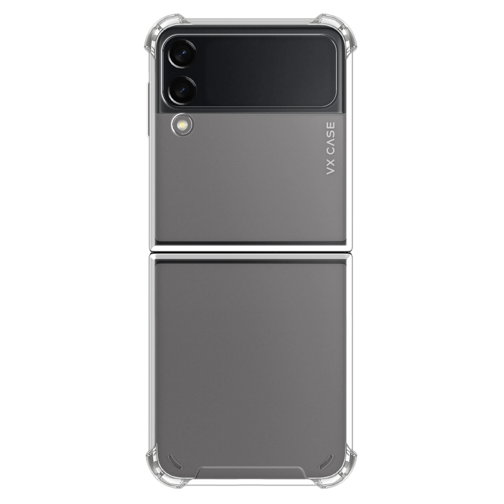 Capinha de Celular de silicone rígido transparente VX Case para Samsung Galaxy Z Flip 3