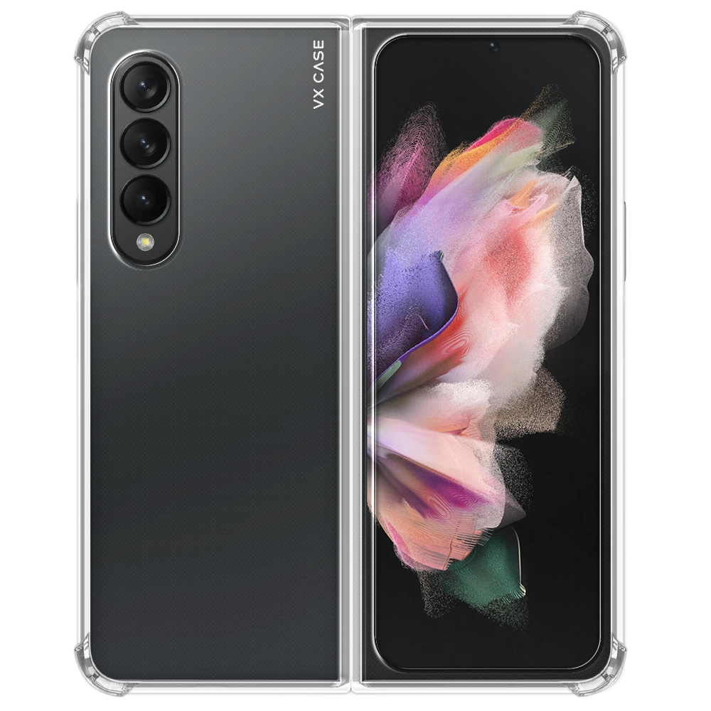 Capinha de Celular de silicone rígido transparente VX Case para Samsung Galaxy Z Fold 3