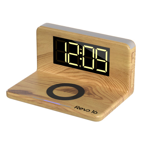 Carregador Clock Wireless Charger em Bamboo Revo 16 - VX Case