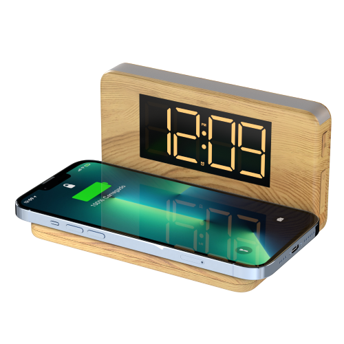 Carregador Clock Wireless Charger em Bamboo Revo 16 - VX Case