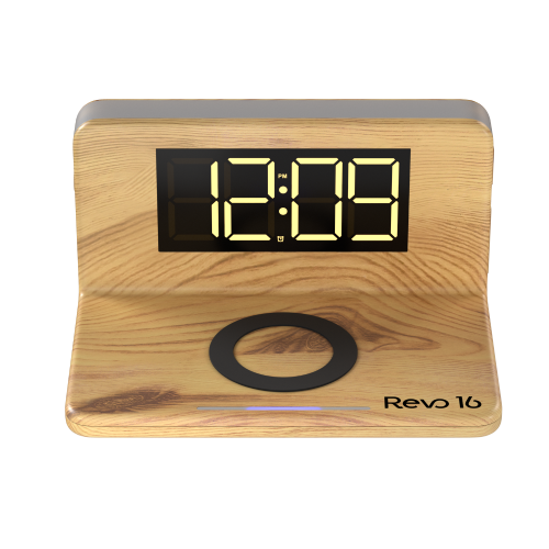 Carregador Clock Wireless Charger em Bamboo Revo 16 - VX Case