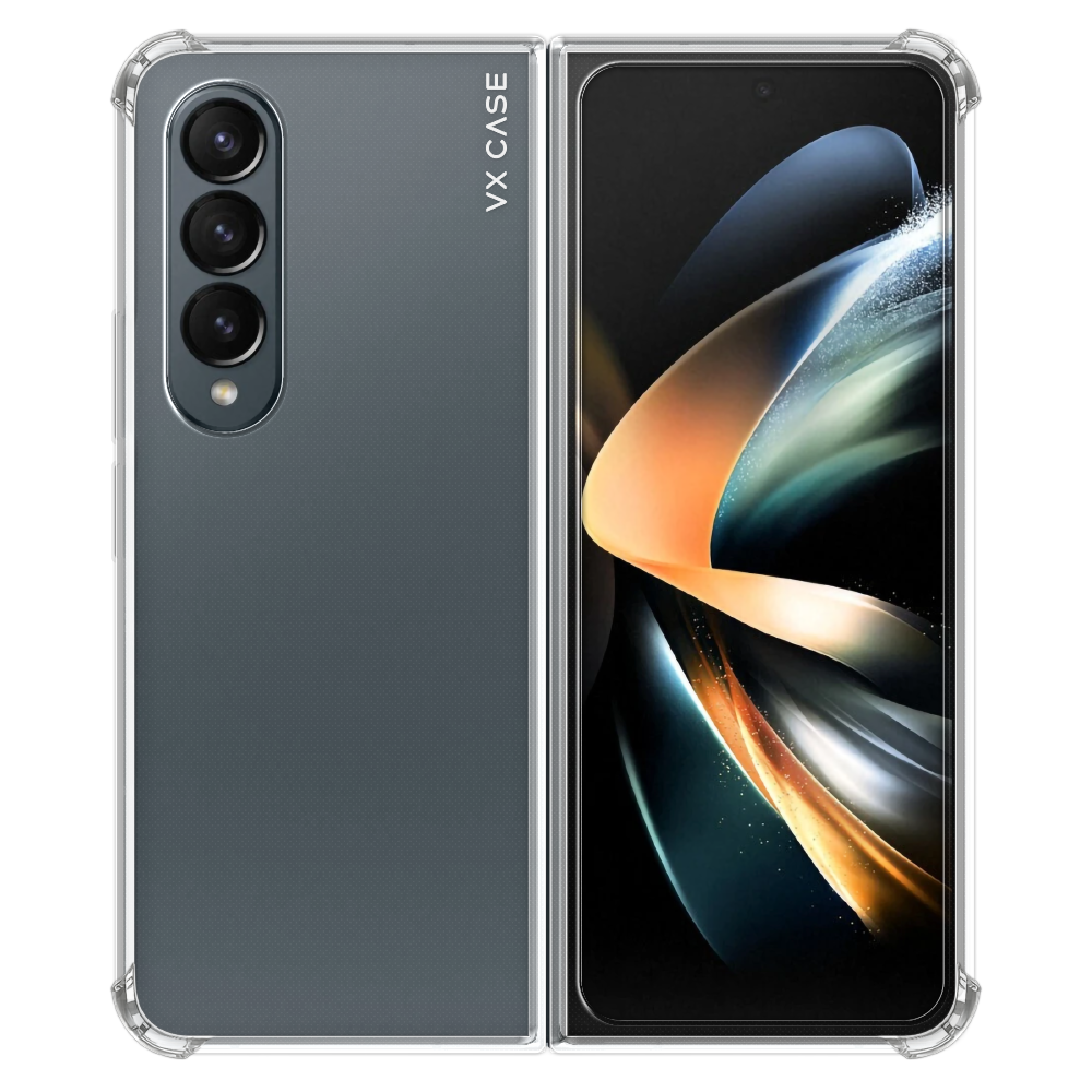 Capinha de Celular de silicone rígido transparente VX Case para Samsung Galaxy Z Fold 4
