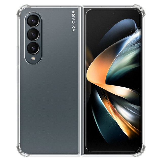 Capinha de Celular de silicone rígido transparente VX Case para Samsung Galaxy Z Fold 4