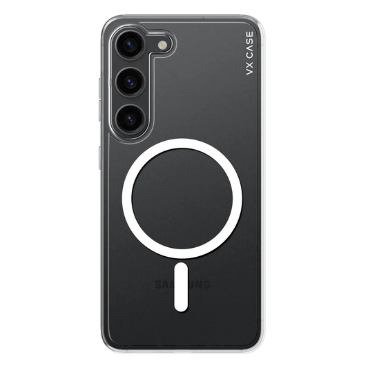 Capinha de Celular de silicone rígido transparente com MagSafe VX Case para Samsung Galaxy S23
