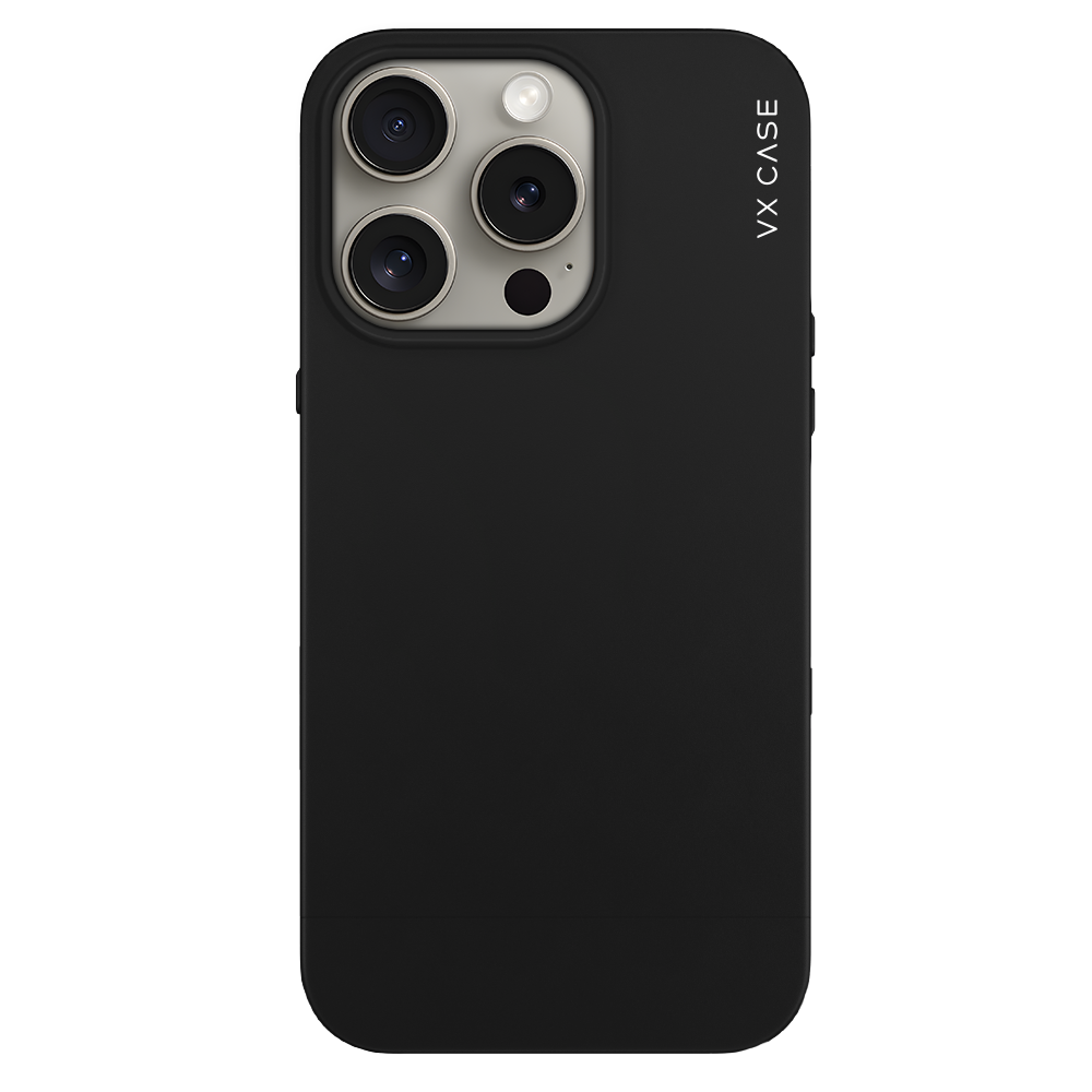 Capinha de Celular emborrachada preta fosca VX Case para iPhone 15 Pro Max