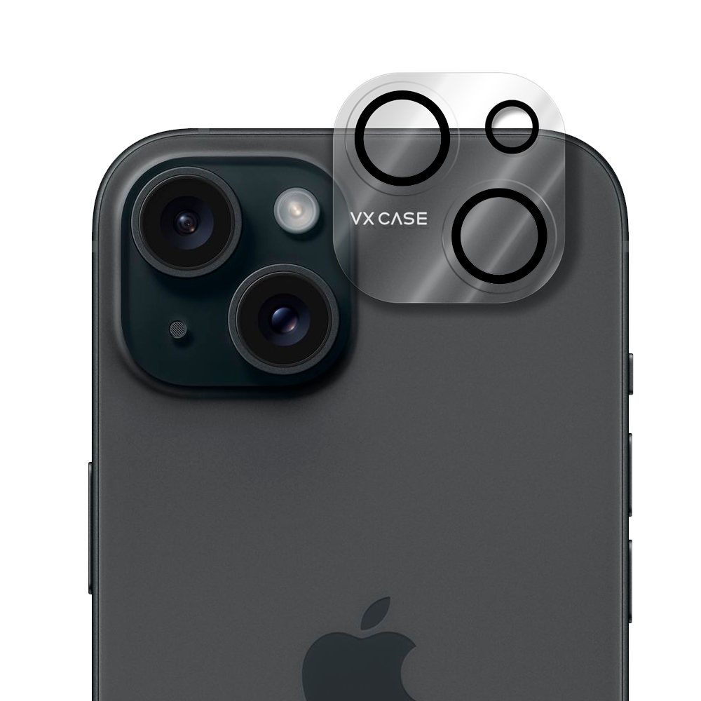 Película de câmera Premium transparente VX Case para iPhone 15 e 15 Plus