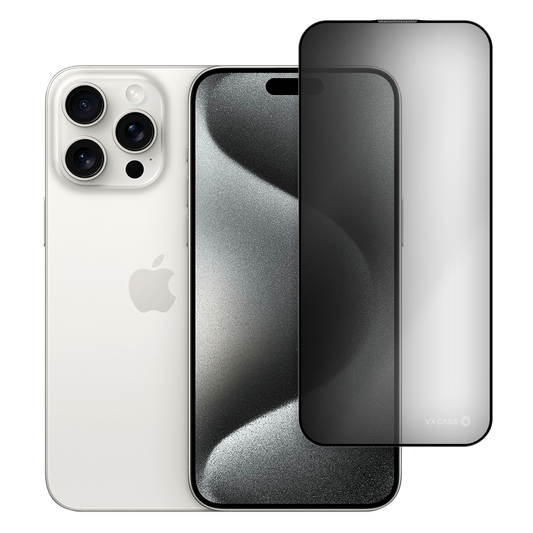 Película Safira Anti-Impacto de privacidade VX Case para iPhone 15 Pro Max