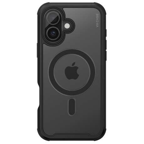 Capa Magsafe para iPhone 16 Plus - Transparente com Bordas Preto Metálico - Shield Cover II