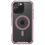 Capa Magsafe para iPhone 16 Pro Max - Transparente com Bordas Rosa Metálico - Shield Cover II