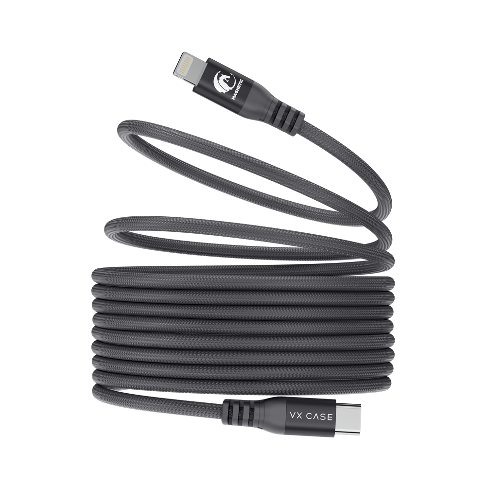 Cabo Magnetic Dragon 3M Tipo-C / Lightning - Chumbo